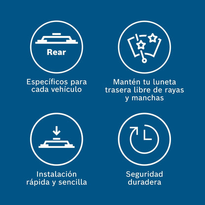 Bosch Limpa-vidros Traseiro H306 - Excelente Desempenho de Limpeza - Lâmina de Substituição para Vidro Traseiro - 1 Lâmina, 300mm | Desempenho ideal de limpeza - escova individual de substituição para luneta traseira
