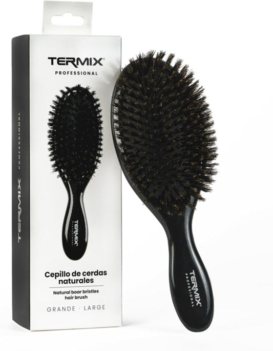 Termix Escova com Cerdas de Javali 100% Naturais, Escova Desembaraçadora sem Puxões, Escova de Cabelo Anti-Puxões, Brilho Natural sem Danificar o Cabelo, 2 Tamanhos