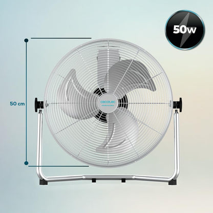 Cecotec Ventoinha industrial EnergySilence 4100 Pro. 100 W, 3 pás metálicas de 18" de diâmetro, motor de cobre, 3 velocidades, inclinação ajustável, sistema de segurança
