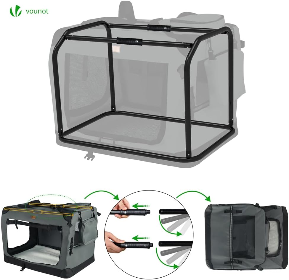 VOUNOT® Transportadora para Cães e Gatos M 60x44x44cm, Bolsa de Transporte Respirável para Animais de Estimação com Bolsos, Alfombrilla Removível, Tira Refletiva, Caixa Dobrável, Portador de Viagem
