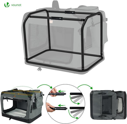 VOUNOT® Transportadora para Cães e Gatos M 60x44x44cm, Bolsa de Transporte Respirável para Animais de Estimação com Bolsos, Alfombrilla Removível, Tira Refletiva, Caixa Dobrável, Portador de Viagem