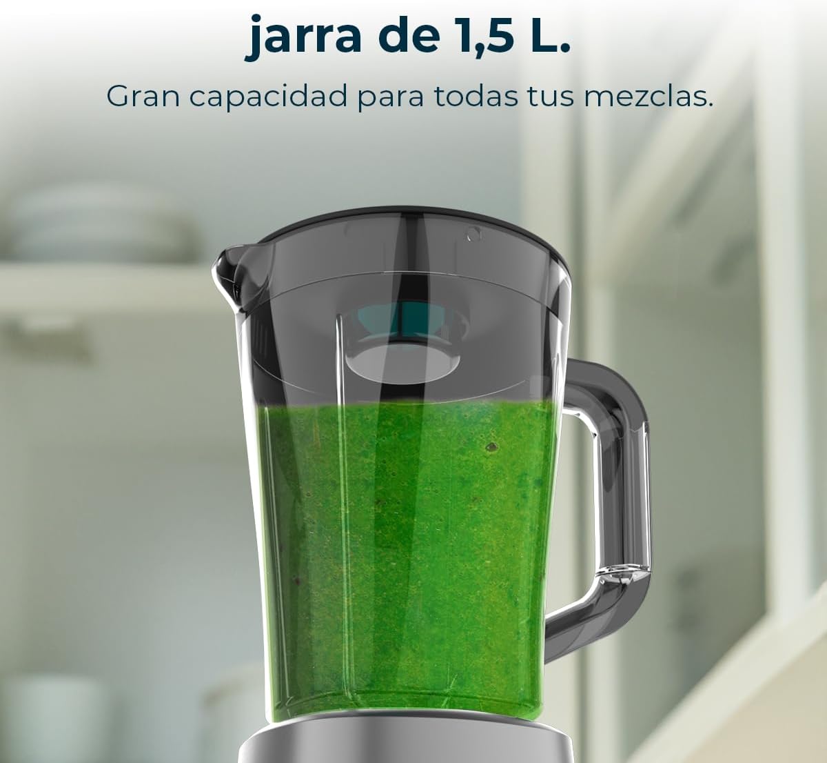 Cecotec Power Black Titanium 1300MAX B Pro Liquidificadora 2000 RPM 1300 W, Lâmina de 4 folhas de titânio, jarro de plástico AS 1,5 L, 2 velocidades, pulso, de gelo, design preto (RECONDICIONADO)