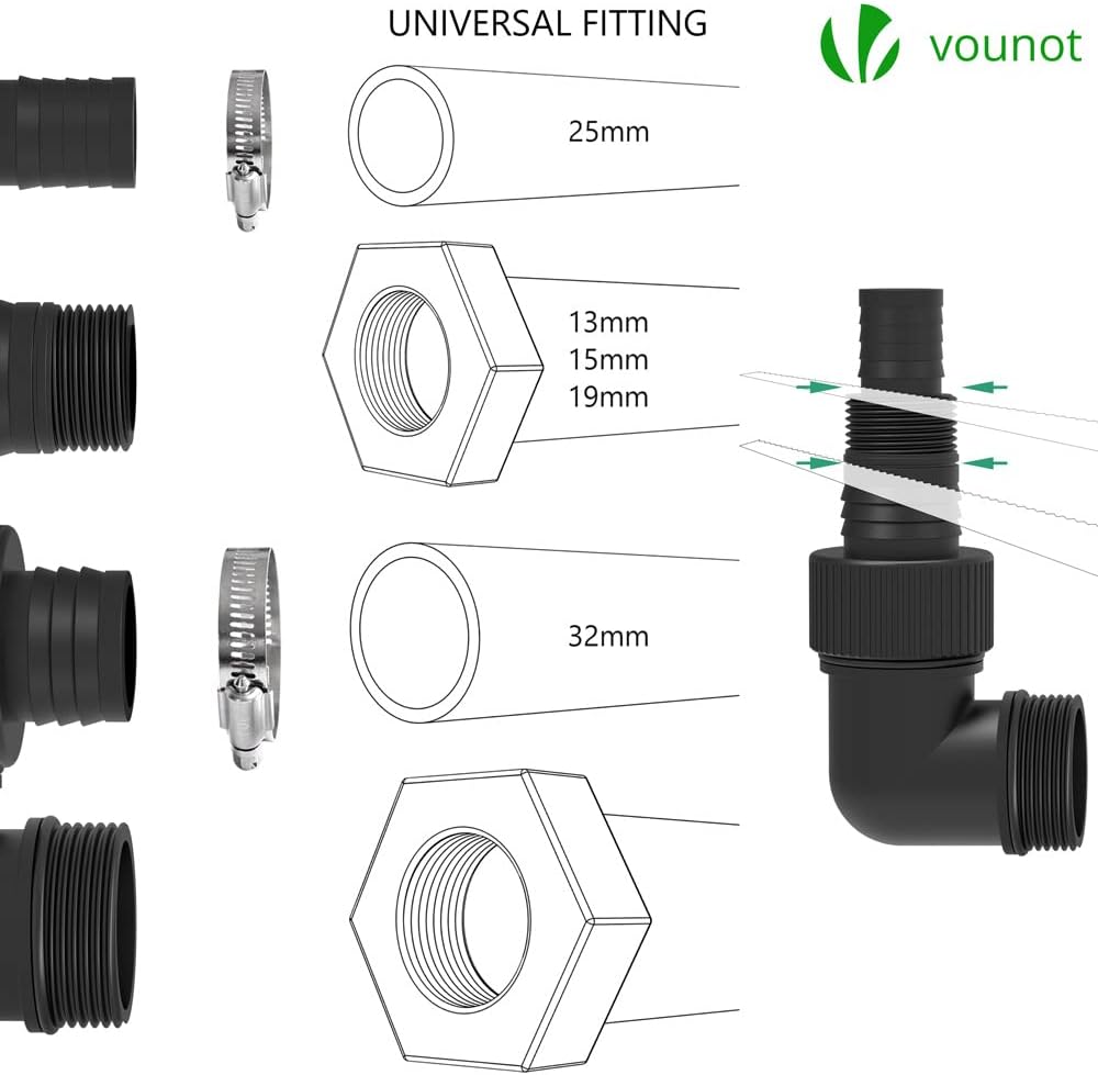 VOUNOT® Bomba submersível, bombas de água sujas, 750 W, fluxo máximo de 14000 l/h,