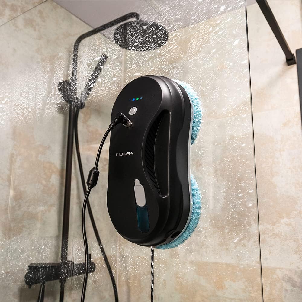 Cecotec Robot Limpador de Vidros Conga Windroid 880 SprayWater Connected T. 85 W, 3 em 1: Pulveriza, Limpa e Seca, Controlo App, Incorporação de Spray líquido, 4 Programas, 12 Panos, 05871