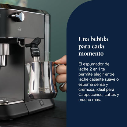 De'Longhi Dedica - Máquina de café com bomba de aço inoxidável para café moído ou monodose