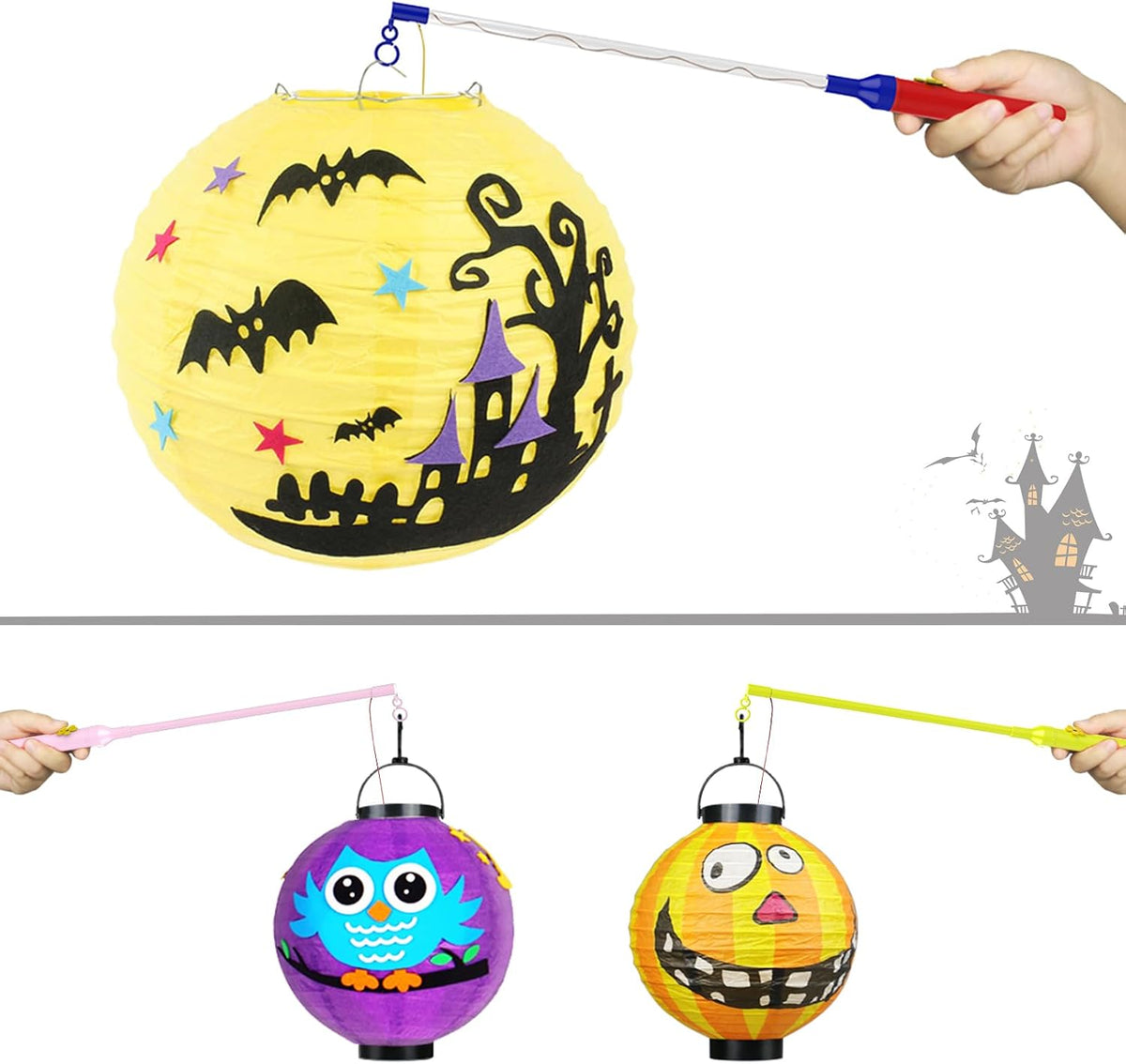 Pacote WD&CD de 4 bastões de lanterna LED multicoloridos bastão de lanterna eletrônico para festas de Halloween de St Martin varinhas fantasia
