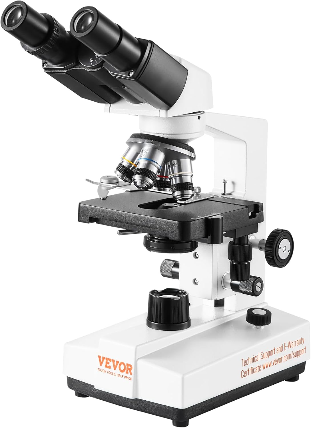 VEVOR Microscópio Composto Binocular 40X-2500X com Biologia de Estágio de 2 Camadas