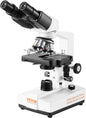 VEVOR Microscópio Composto Binocular 40X-2500X com Biologia de Estágio de 2 Camadas