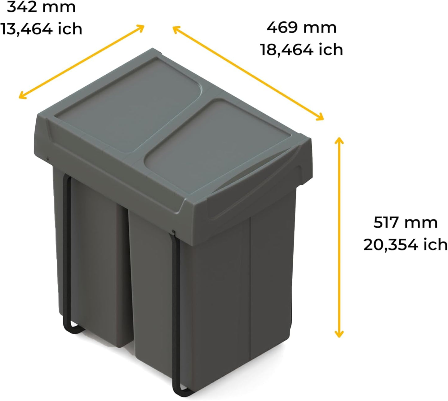 EMUCA - Recipiente de reciclagem para móvel de cozinha