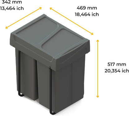 EMUCA - Recipiente de reciclagem para móvel de cozinha