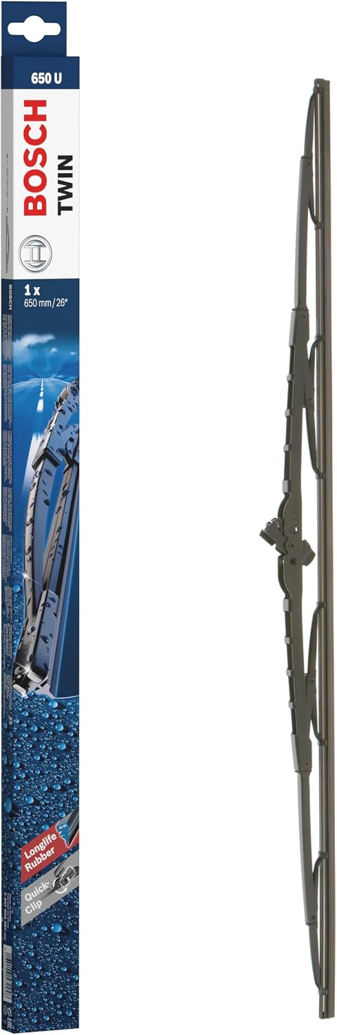 Escova limpa-para-brisas Bosch Twin 650U, Comprimento: 650mm – 1 escova limpa-para-brisas para o para-brisas frontal