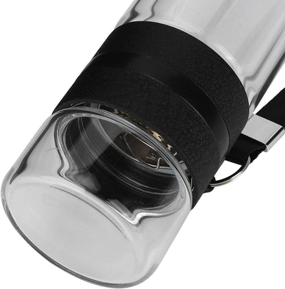 Garrafa infusora de chá 350 ml garrafa de chá de vidro de parede dupla canecas copo de chá com inversor de aço inoxidável para chá de folhas soltas e água de frutas 18,8 ml