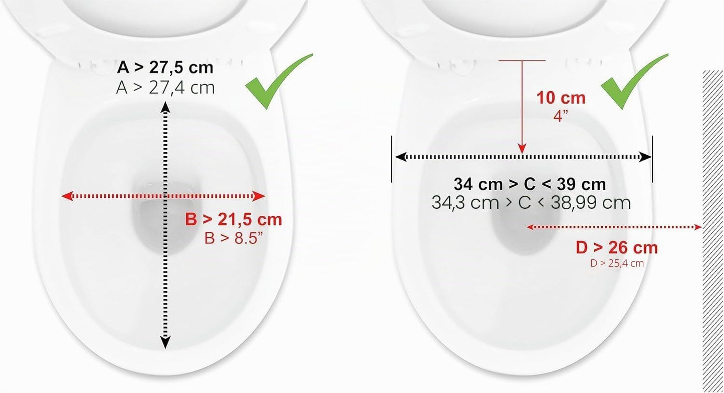 PEPE Mobility Elevador WC adulto com apoio de braços e tampa, 10 cm de altura,