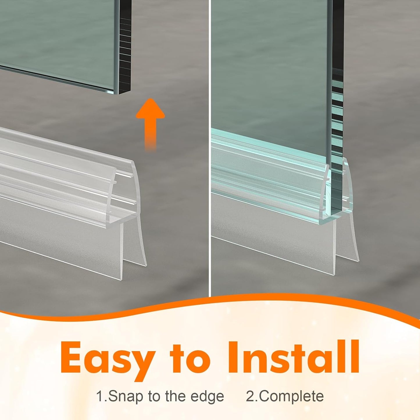 Ibergrif M101-80, selo para divisória de chuveiro 80 cm, para portas de vidro de 5-8 mm, junta impermeável para casa de banho