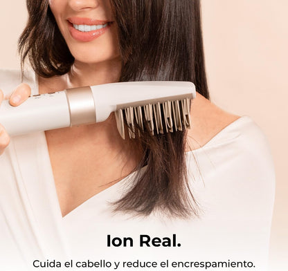 Cecotec Escova de Ar Secante Modelador Alisador Multifuncional 8 Cabeças CeramicCare AirGlam Champagne. 1400W,