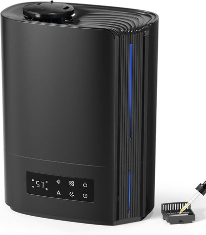AROEVE Humidificador de ar 6 l para quartos, difusor de óleos essenciais, humidificador ultra-sónico para bebés e plantas, duração de até 60 horas, controlo de humidade inteligente, silencioso