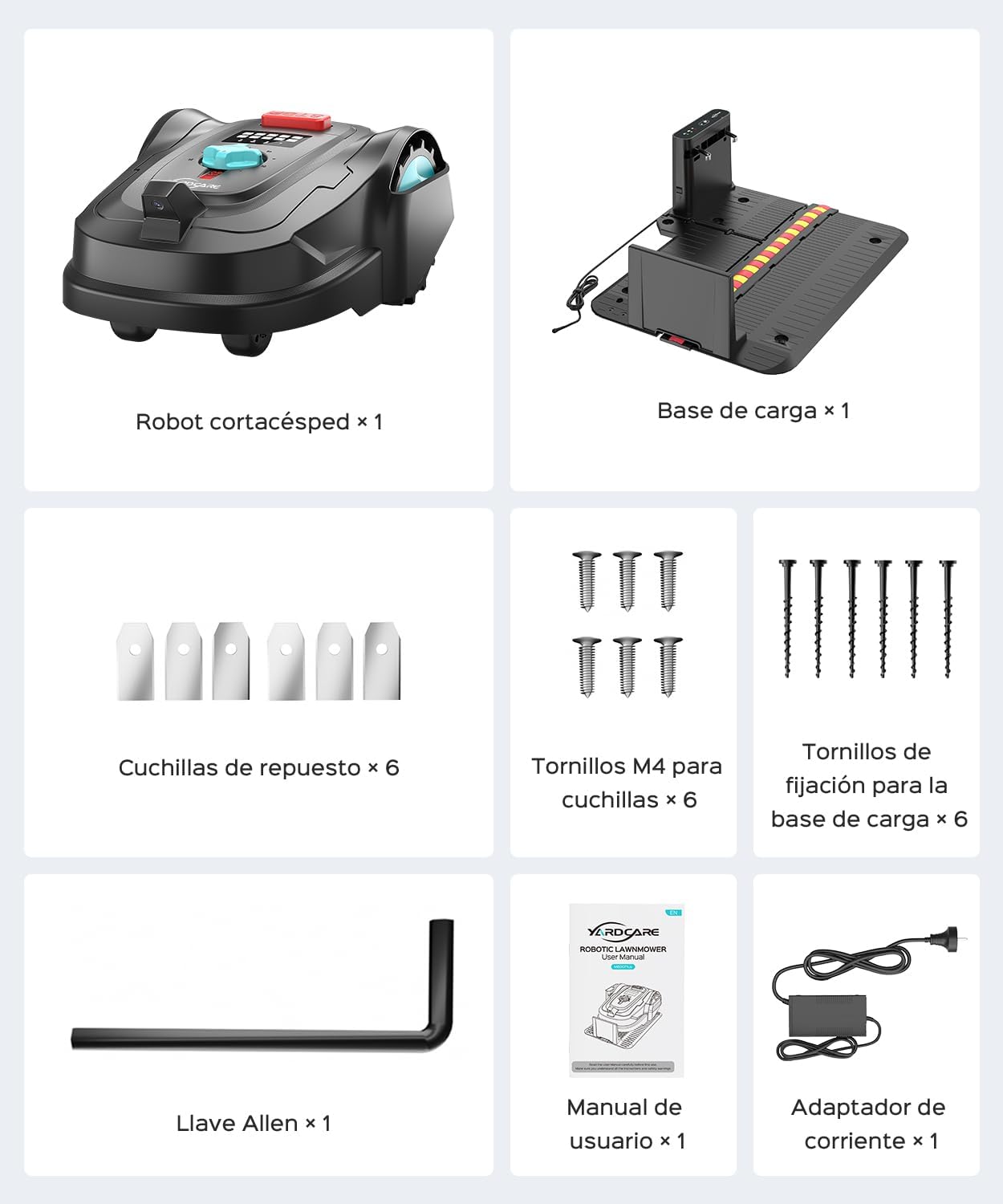 YARDCARE M800Plus Robot corta-relvas sem cabo perimetro, máximo 800 m²,