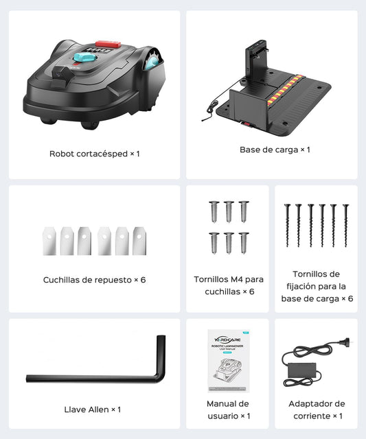 YARDCARE M800Plus Robot corta-relvas sem cabo perimetro, máximo 800 m²,