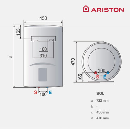 Ariston Lydos R - Termo elétrico de 80 litros,