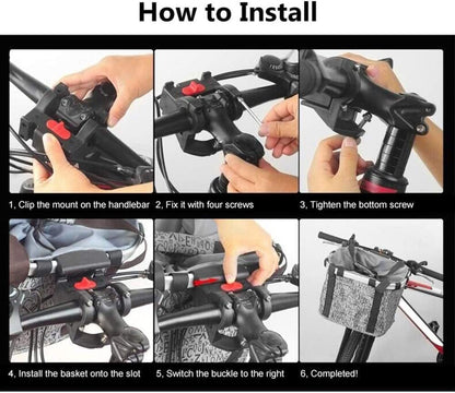 Cesto de Bicicleta RAYMACE – Frontal, Dobrável e Amovível com Fixação Rápida