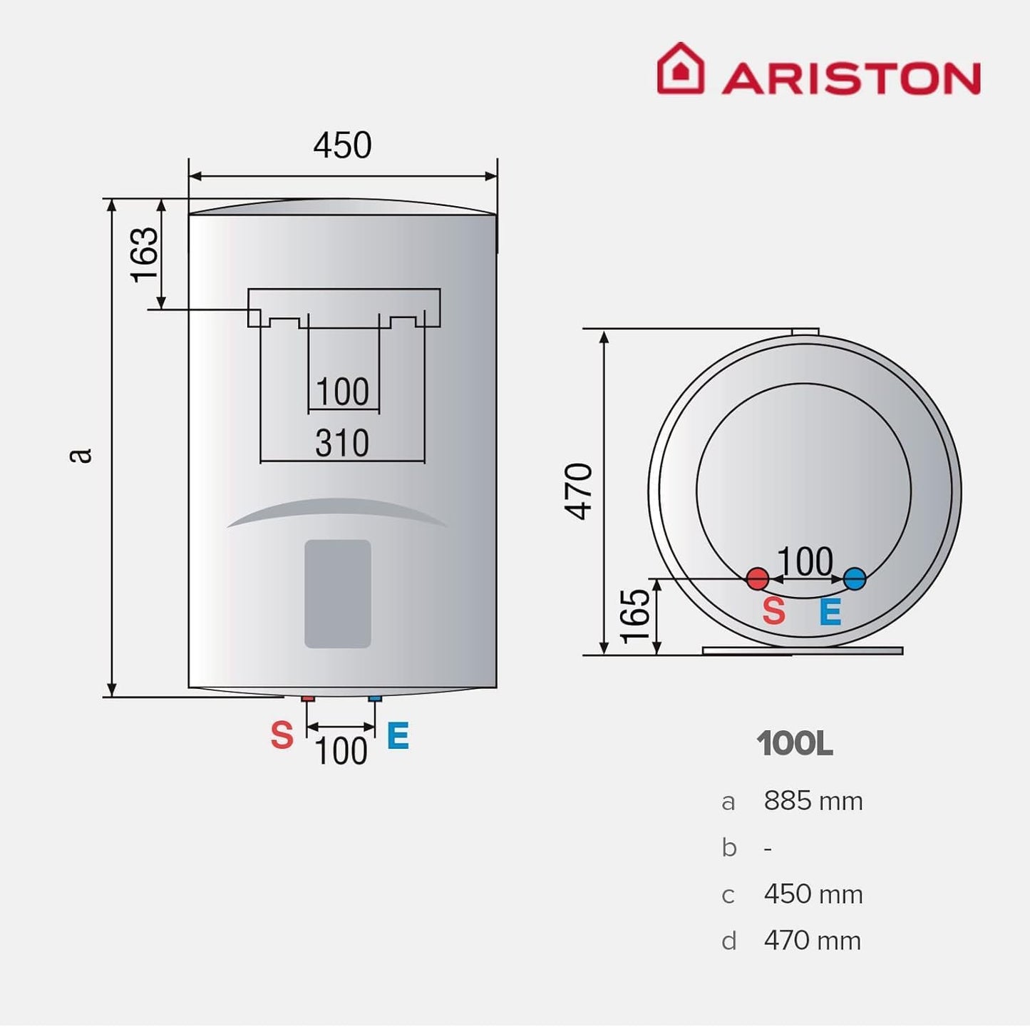 Ariston Lydos R Termo elétrico 100 L, aquecedor de água elétrico de 100 litros