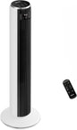 LEVOIT 20 dB Ventoinha de torre com controlo remoto, 7,9 m/s com motor DC, ventilador silencioso de 26 W com modo de descanso, 4 modos e 12 velocidades, temporizador de 12 H, ecrã LED, oscilação de 90