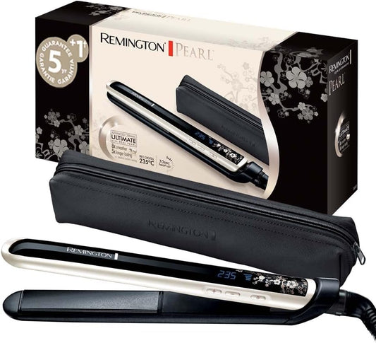 Remington Ferro de cabelo pérola, cerâmica avançada com pérola, placas flutuantes extra-longas, temperatura até 230°C