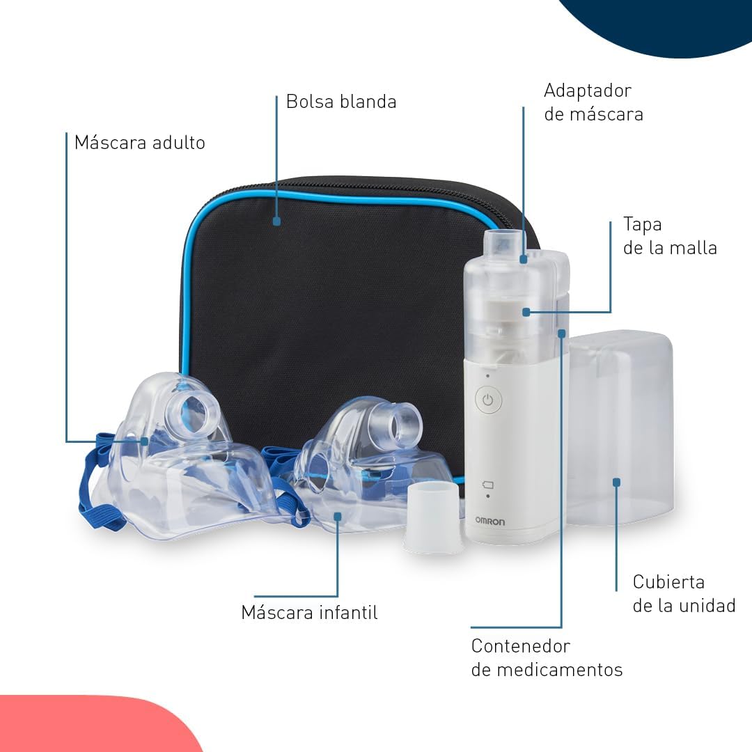 OMRON MircoAIR U100 Nebulizador portátil para crianças e adultos, nebulizador de mão elétrico e silencioso, para a tosse, a asma e doenças pulmonares obstrutivas crônicas