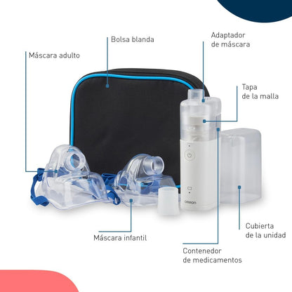 OMRON MircoAIR U100 Nebulizador portátil para crianças e adultos, nebulizador de mão elétrico e silencioso, para a tosse, a asma e doenças pulmonares obstrutivas crônicas