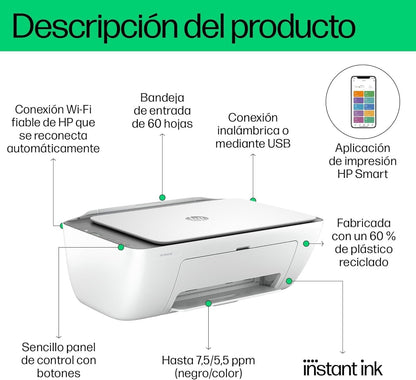 HP DeskJet 2820e 588K9B, Impressora Multifuncional a Jato de Tinta A4