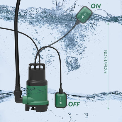 VOUNOT® Bomba submersível, bombas de água sujas, 750 W, fluxo máximo de 14000 l/h,