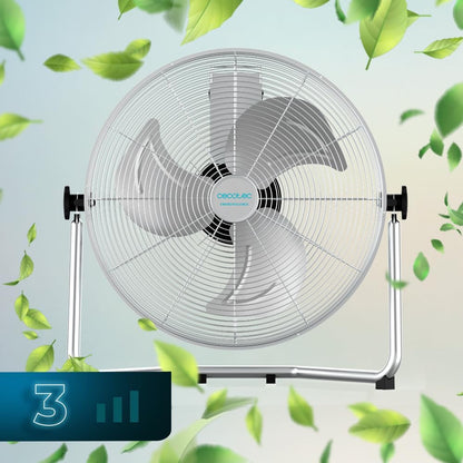 Cecotec Ventoinha industrial EnergySilence 4100 Pro. 100 W, 3 pás metálicas de 18" de diâmetro, motor de cobre, 3 velocidades, inclinação ajustável, sistema de segurança