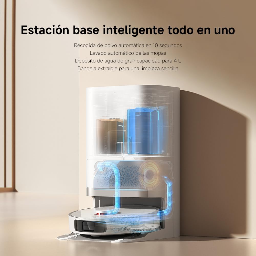 (Seminovo)XIAOMI Robot Vacuum X20+ - Robot aspirador e limpa-chão com sistema inteligente de navegação a laser (LDS), sucção de 6000 pa, branco (versão ES) | Evitação obstáculos LDS, auto-limpeza, secagem e esvaziamento automáticos, até 90 dias