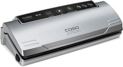 CASO VC 10 - Embaladora a vácuo doméstica compacta - máquina a vácuo de alimentos - costura de soldagem de 30 cm de comprimento e estável - Aplicação gratuita Food Manager - prateado