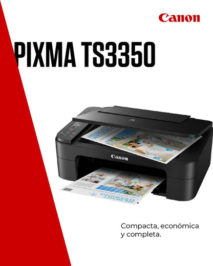 Canon PIXMA TS3350 Impressora multifuncional com Wi-Fi e jato de tinta, Preto