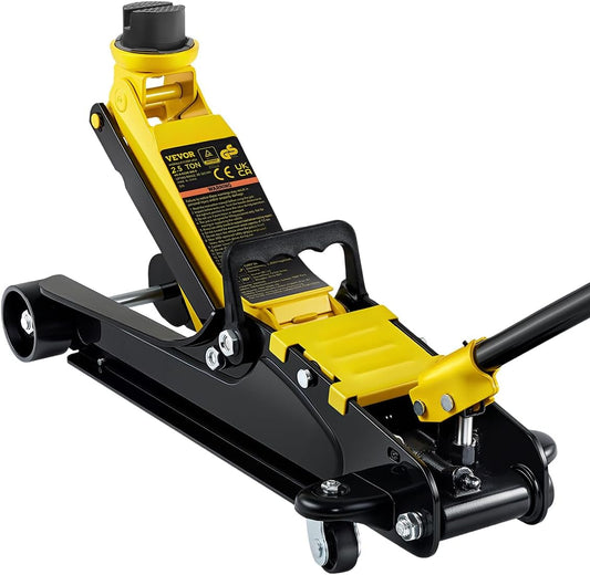 VEVOR Gato de baixo perfil de aço carga máxima de 2,5 T gato hidráulico para carro faixa de elevação 85 - 380 mm
