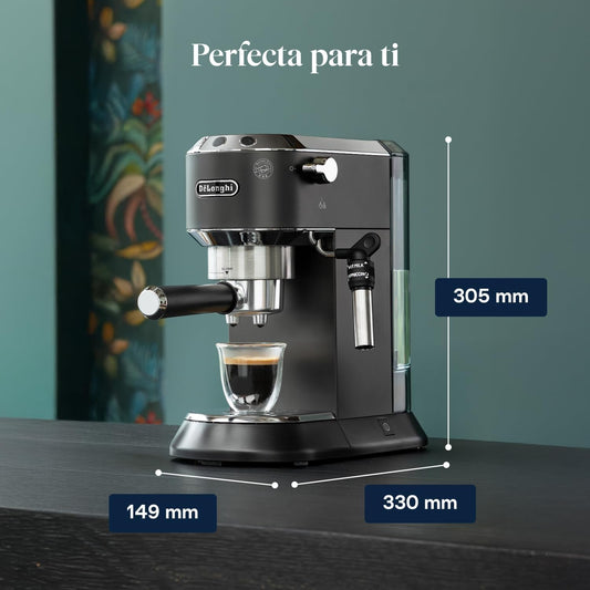 De'Longhi Dedica - Máquina de café com bomba de aço inoxidável para café moído ou monodose