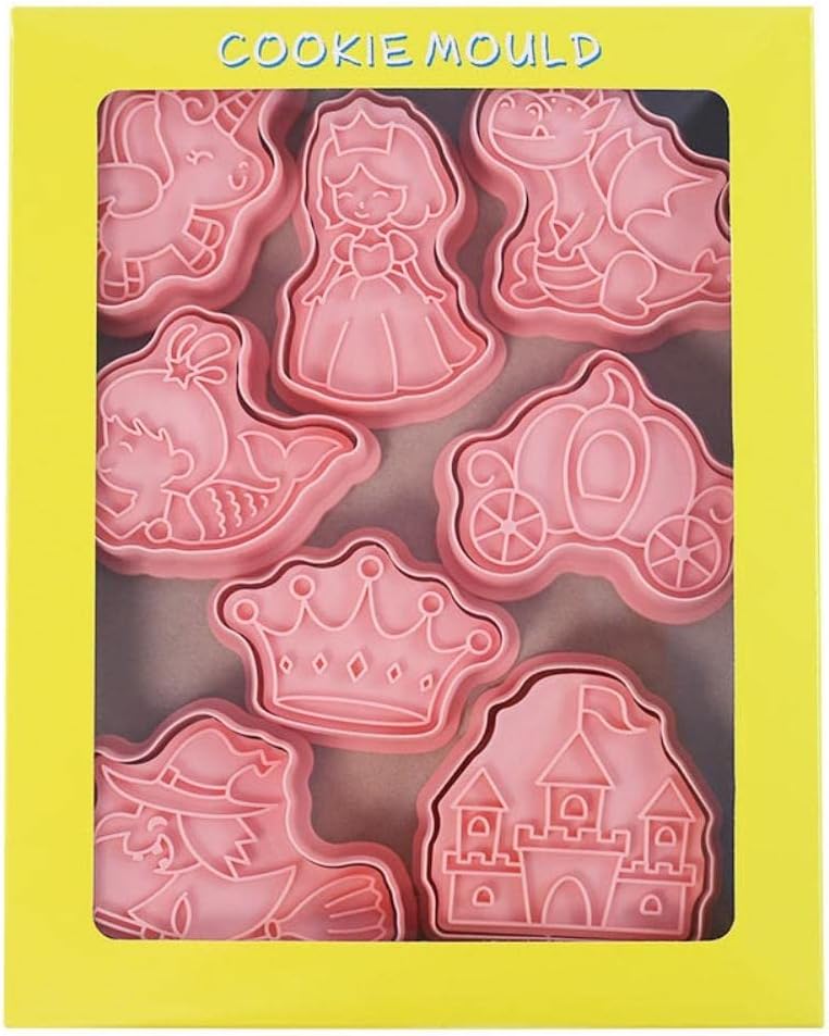 8 Cortadores de bolachas 3D divertidos e encantadores moldes de desenhos animados prensa de mão selo de bolachas molde de sobremesa Fondant bolo queijo molde para cozinha molde para (3)