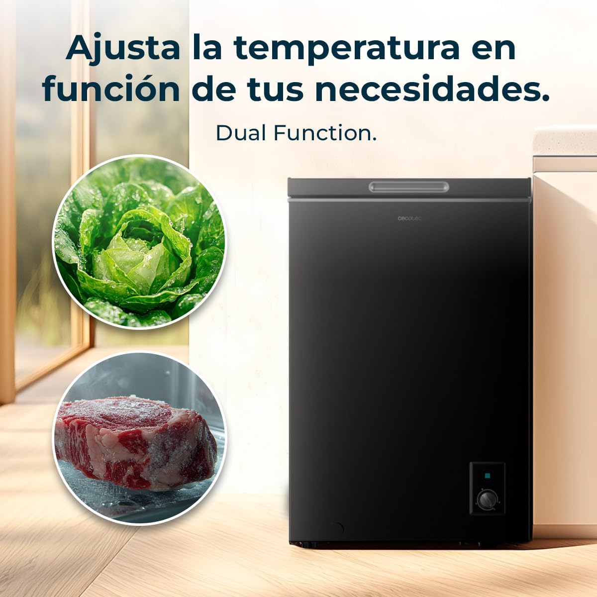 Cecotec Congelador horizontal de 99 L
