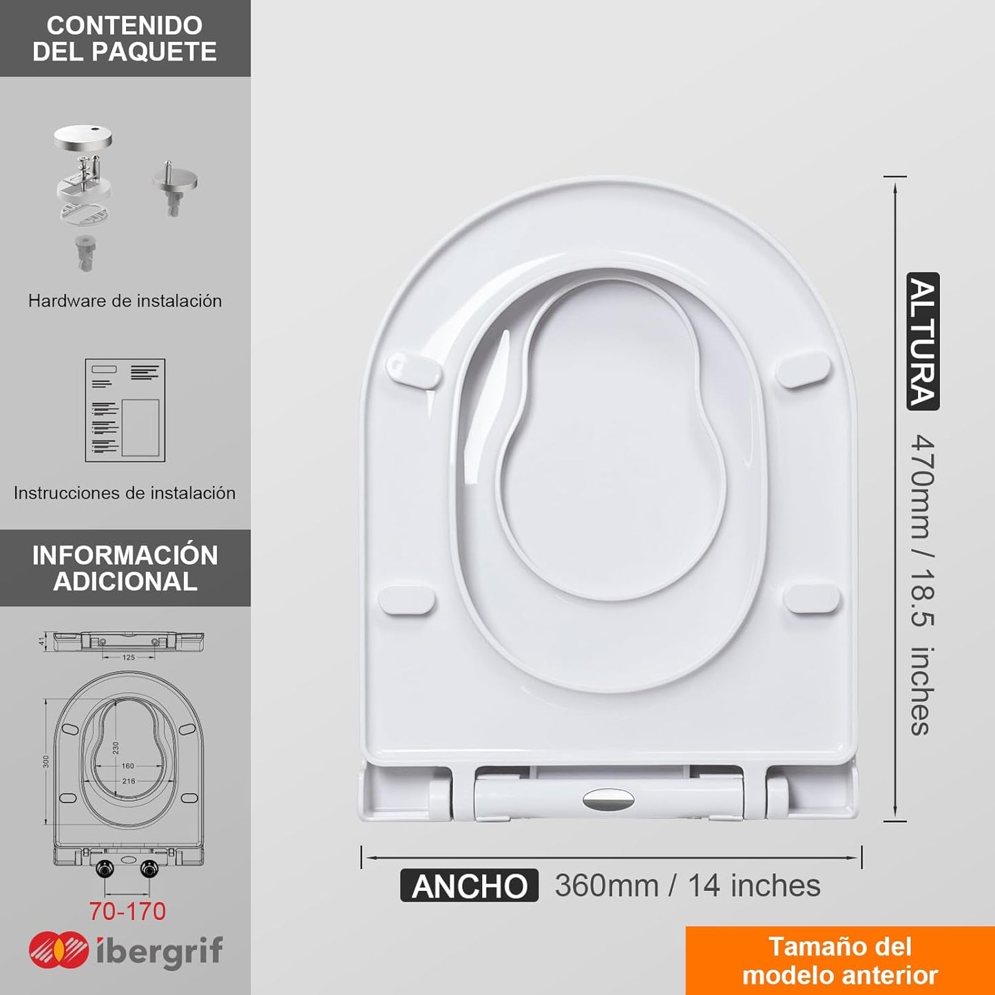 Ibergrif M41001-2 Tampa de WC Universal
