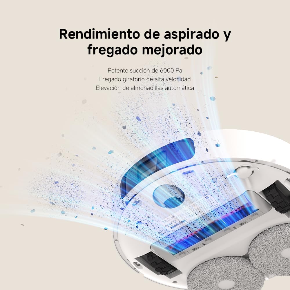 (Seminovo)XIAOMI Robot Vacuum X20+ - Robot aspirador e limpa-chão com sistema inteligente de navegação a laser (LDS), sucção de 6000 pa, branco (versão ES) | Evitação obstáculos LDS, auto-limpeza, secagem e esvaziamento automáticos, até 90 dias