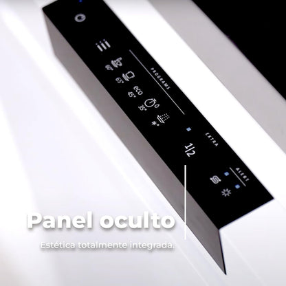 EVVO Máquina de lavar louças estreita, largura 45 cm, capacidade para 9 talheres, programa rápido 30 minutos, programa médio carregamento, bandeja superior ajustável, 5 programas, modelo D1 Slim [Classe energética E