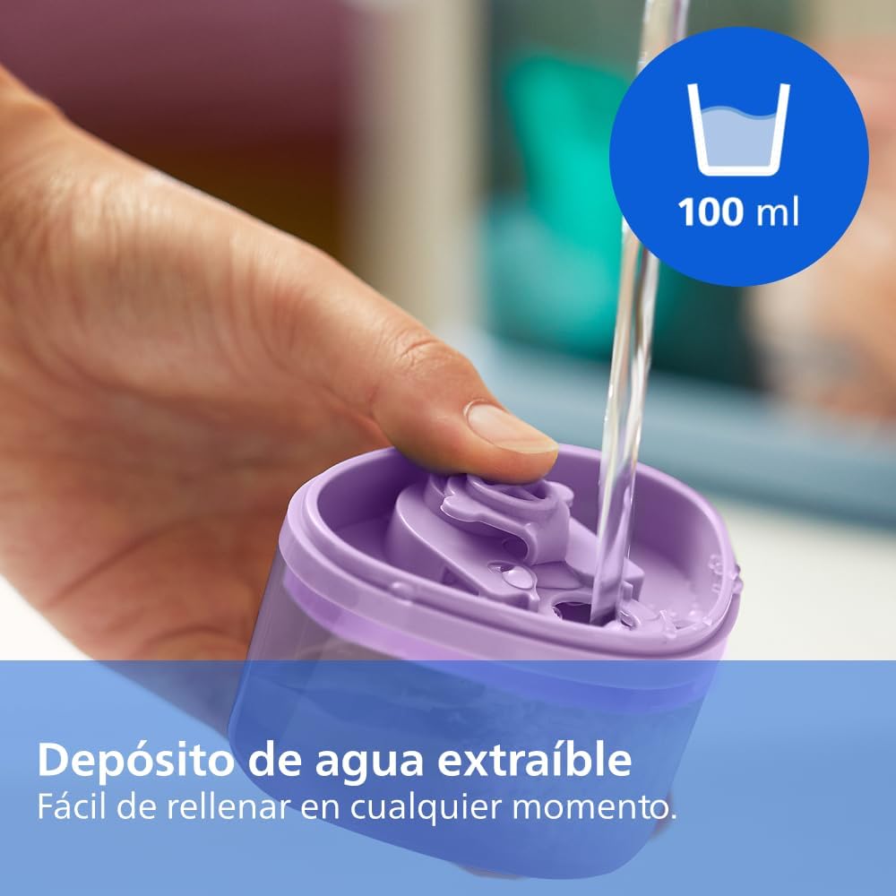 Philips 3000 Vaporizador de Mano Vertical, 1000 W, 20g/min, Morado Ferro vertical pronto em 30s, depósito 100 ml removível, mala de viagem, leve e dobrável (STH3010/30)