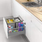 Cubos de Lixo e Reciclagem com Tampa Automática para Gaveta de Cozinha - 16L + 16L Cinza