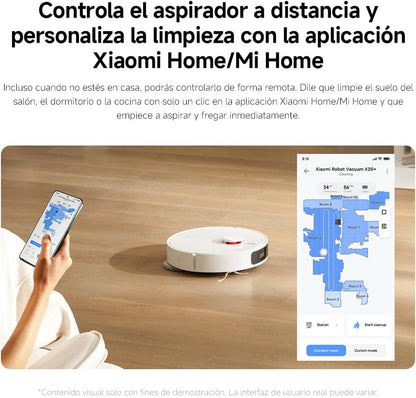 (Seminovo)XIAOMI Robot Vacuum X20+ - Robot aspirador e limpa-chão com sistema inteligente de navegação a laser (LDS), sucção de 6000 pa, branco (versão ES) | Evitação obstáculos LDS, auto-limpeza, secagem e esvaziamento automáticos, até 90 dias