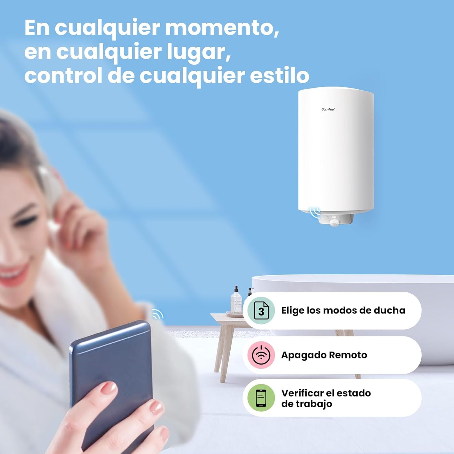 COMFEE ' D80-15EFG-ES Aquecedor de água elétrico vertical