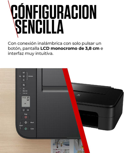 Canon PIXMA TS3350 Impressora multifuncional com Wi-Fi e jato de tinta, Preto