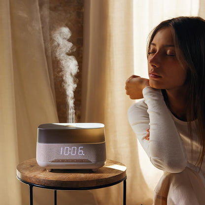 Cecotec Difusor de aromas, humidificador ultra-sónico, 300 ml, PureAroma 1300 Hydra Speaker. Altifalante Bluetooth, luz LED, temporizador 5h, 3 modos de vapor, aromaterapia, cobertura de 25 m²