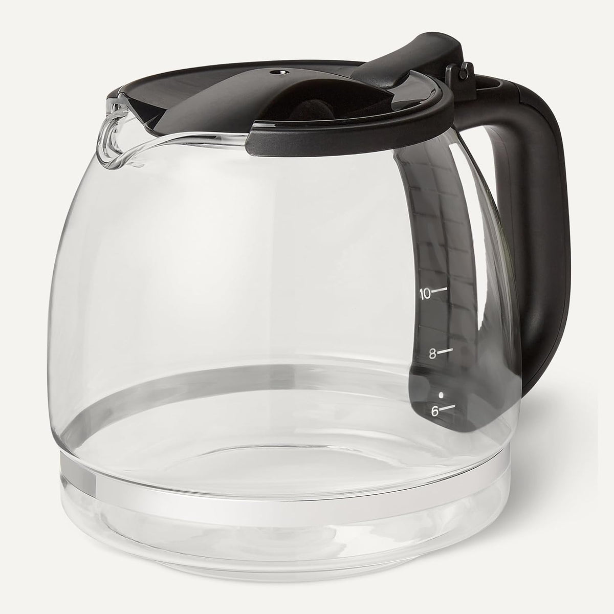 Amazon Basics - Cafeteira com filtro, jarro de vidro de 1,25 litros/10 chávenas, 29 minutos de manutenção de calor, 1000 W, preto, tomada UE