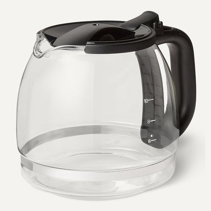 Amazon Basics - Cafeteira com filtro, jarro de vidro de 1,25 litros/10 chávenas, 29 minutos de manutenção de calor, 1000 W, preto, tomada UE